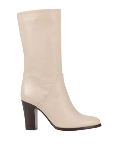 Shop J D Julie Dee Woman Ankle Boots Beige Size 6 Soft Leather