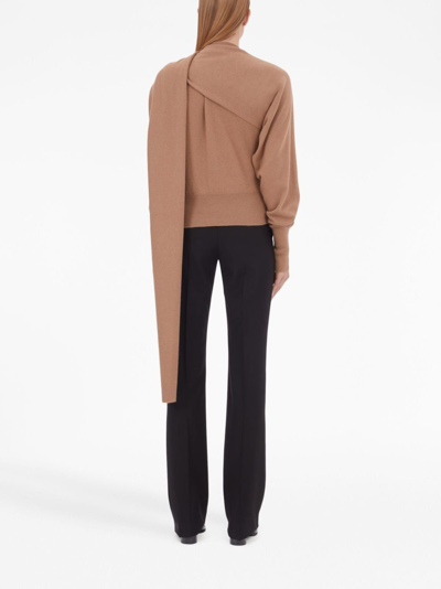 Shop Ferragamo Cashmere Scarf Jumper In Neutrals