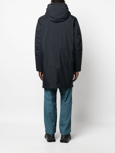 C.p. Company Logo-print Layered Coat In Blue