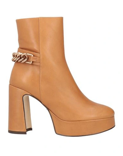 Shop Bruno Premi Woman Ankle Boots Sand Size 8 Soft Leather In Beige