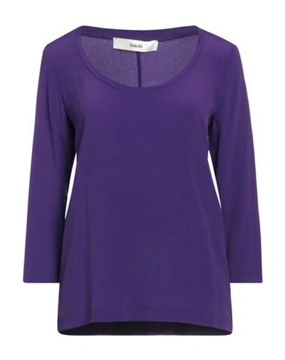 Shop Suoli Woman Top Purple Size 6 Acetate, Silk