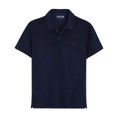 Shop Vilebrequin Terry Polo Solid In Navy