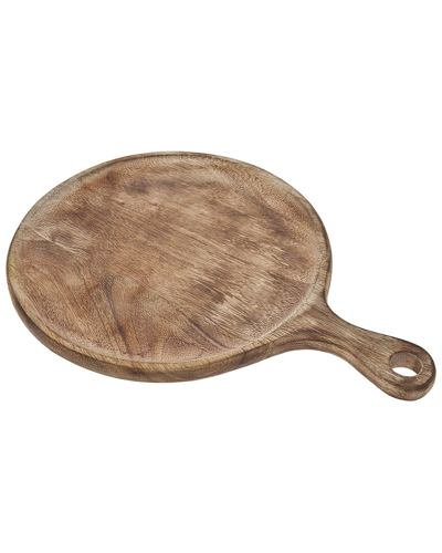 Shop Godinger Dnu Aur Discontinued  Round Wood Paddle Board In Brown