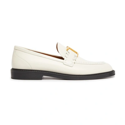Shop Chloé Marcie Loafers In Eggshell