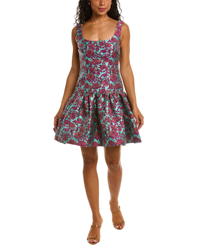 Shop Zac Posen Jacquard Cocktail Dress In Purple