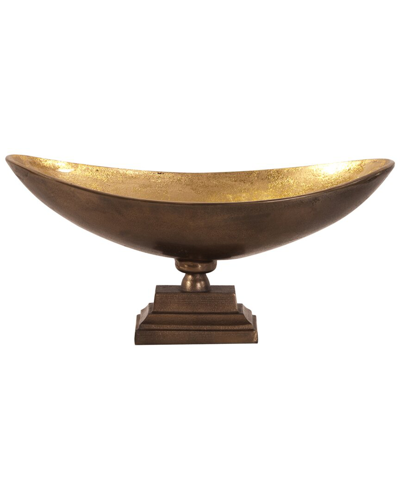 Shop Howard Elliott Howard Elliot Oblong Bronze Footed Bowl With Gold Luster