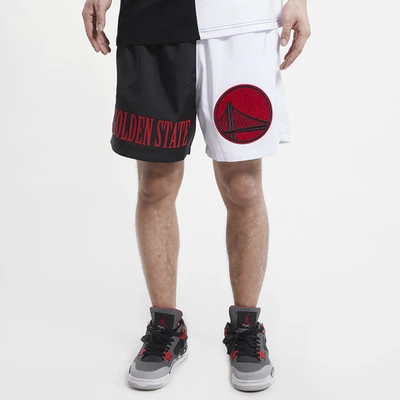 Shop Pro Standard Mens Golden State Warriors  Warriors Split Woven Shorts In Black/white
