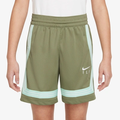 Shop Nike Girls  Fly Crossover Shorts In Alligator/white