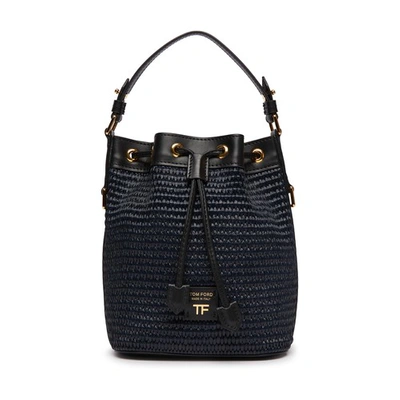 Shop Tom Ford Small Bucket Bag With Chain In Black