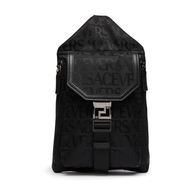 Shop Versace One Shoulder Bag In 1b00e_black_ruthenium