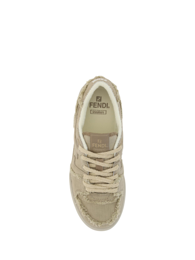 Shop Fendi Low Top Sneakers In Pietra+bianco Ice