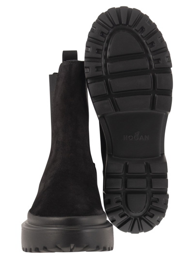 Shop Hogan Chelsea Boots  H629 In Black