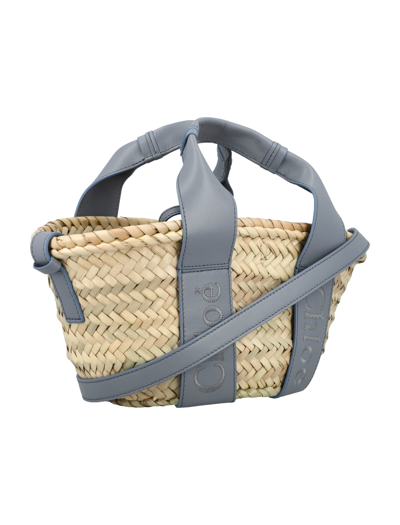 Shop Chloé Sense Small Basket In Storm Blue