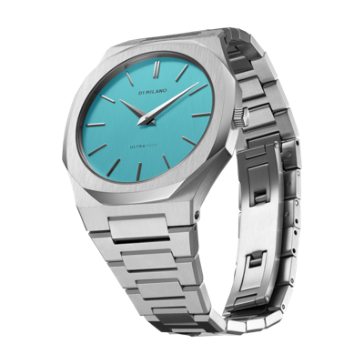 D1 Milano Light Blue Ultra Thin Bracelet 38mm Stainless Steel Quartz Watch