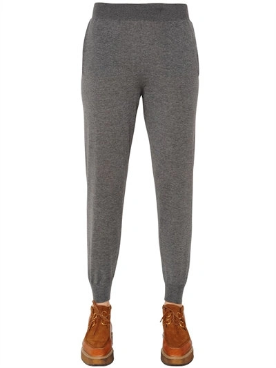 Shop Stella Mccartney Wool Knit Jogging Pants, Grey
