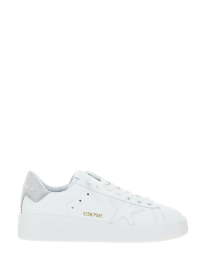 Shop Golden Goose Pure Star Sneakers In White/silver