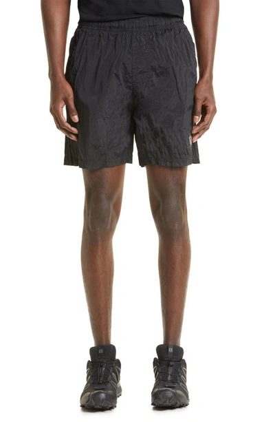 Shop Stone Island Nylon Shorts In Black