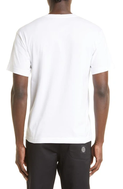 Shop Stone Island Logo Patch Cotton T-shirt In White