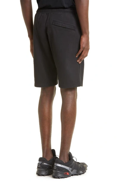 Stone Island Cotton Fleece Cargo Sweat Shorts In Black