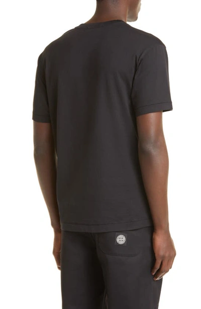 Shop Stone Island Logo Patch Cotton T-shirt In Black