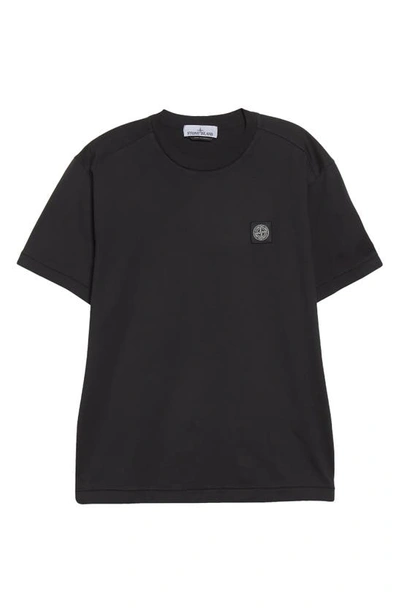 Shop Stone Island Logo Patch Cotton T-shirt In Black