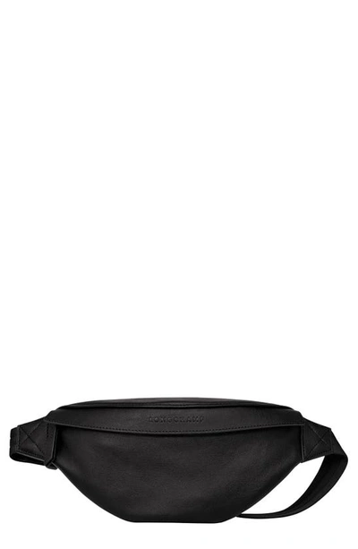 Shop Longchamp 3d Leather Belt Bag In Black