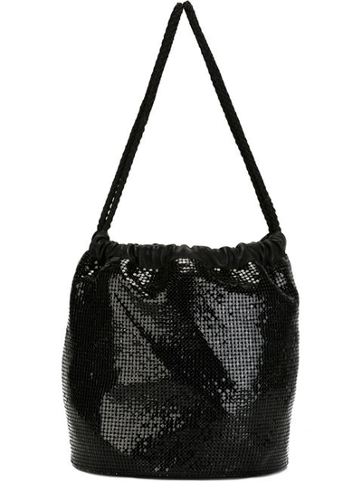 Paco Rabanne Small Sequined Handbag In Black
