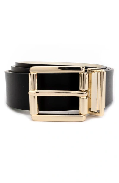 Shop Kate Spade Reversible Belt In Black/ Gold
