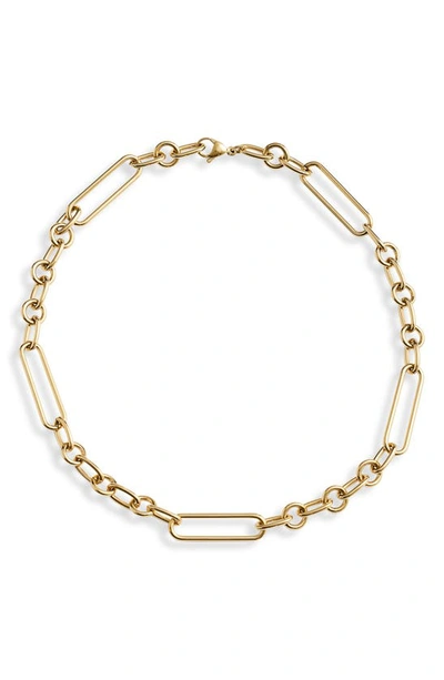 Shop Jane Basch Designs Mixed Link Chain Necklace In Gold