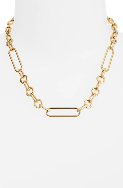Shop Jane Basch Designs Mixed Link Chain Necklace In Gold