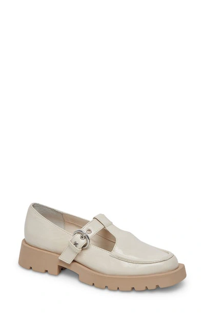 Shop Dolce Vita Ebbie Mary Jane Loafer In Ivory Patent Leather