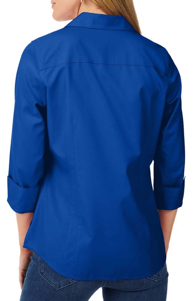 Shop Foxcroft Taylor Fitted Non-iron Shirt In Royal Blue