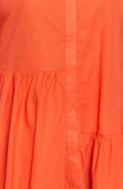 Buxom Couture Women's Plus Size Linen Flutter Mini Dress In Apricot