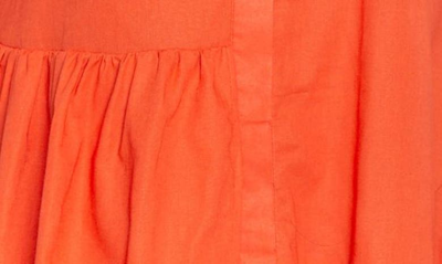 Buxom Couture Women's Plus Size Linen Flutter Mini Dress In Apricot