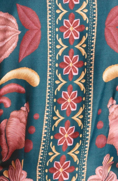 Shop Farm Rio Seashell Tapestry Long Sleeve Minidress In Seasheel Tapestry Te