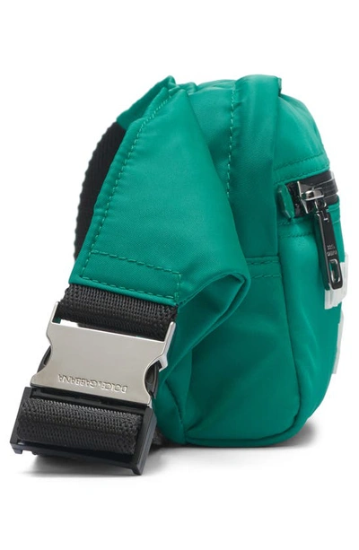 Shop Dolce & Gabbana Rubber Logo Nylon Belt Bag In Green/ Emer