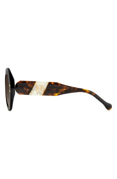 Shop Carolina Herrera 52mm Square Sunglasses In Havana White/ Brown Gradient