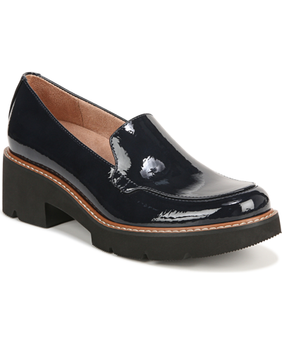 Shop Naturalizer Cabaret Lug Sole Loafers In French Navy Faux Patent