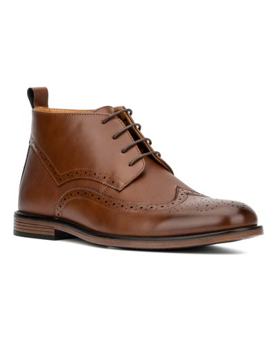 Shop New York And Company Men's Faux Leather Luciano Boots In Cognac