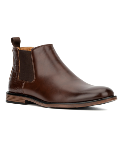 Shop New York And Company Men's Faux Leather Bauer Boots In Brown