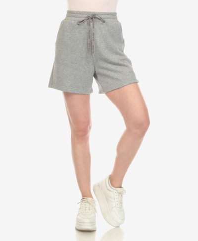 Shop White Mark Women's Super Soft Drawstring Waistband Sweat Shorts In Charcoal