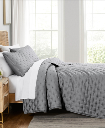 Southshore Fine Linens Luxurious 100% Viscose 3-pc. Quilt Set, Queen In Steel Gray