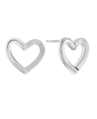 Shop Calvin Klein Women's Stainless Steel Heart Earrings