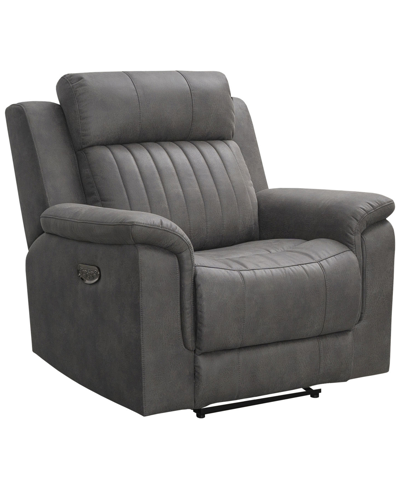 Shop Abbyson Living Gabrielle Fabric Power Recliner With Power Headrest In Gray