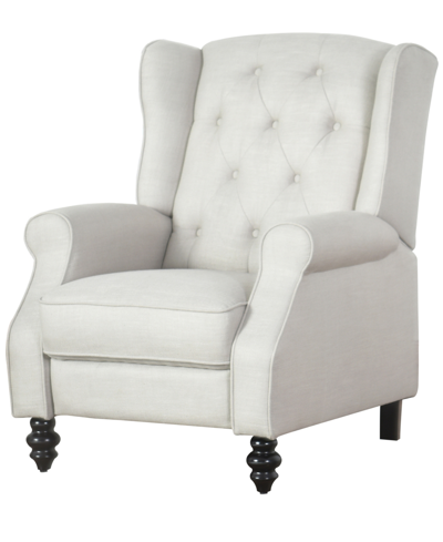 Shop Abbyson Living Sherry Fabric Pushback Recliner In Light Gray