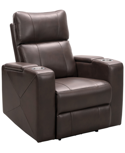 Shop Abbyson Living Madison Power Theater Recliner With Power Adjustable Headrest In Brown