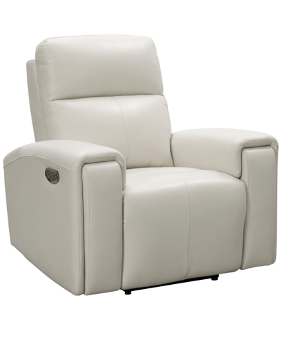 Shop Abbyson Living Kelly Leather Power Recliner With Power Headrest In Ivory
