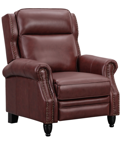 Shop Abbyson Living Polly Leather Pushback Recliner In Red