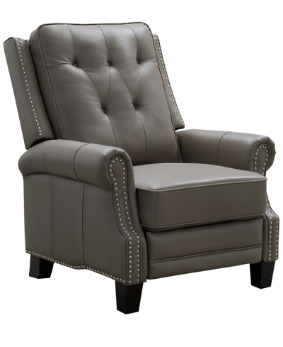 Shop Abbyson Living Brianna Leather Recliner In Gray