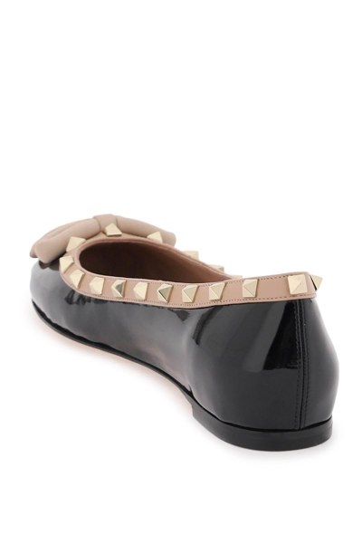 Shop Valentino Patent Leather Ballet Flats In Black